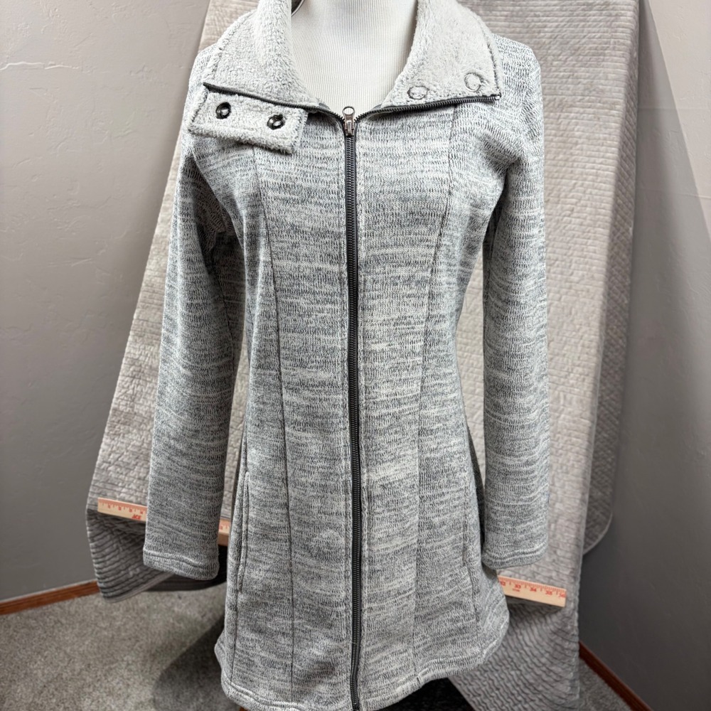 KUHL Lea Dress Womens Small Gray Heathered Full Zip Long Sleeve Fleece‎ Lined S